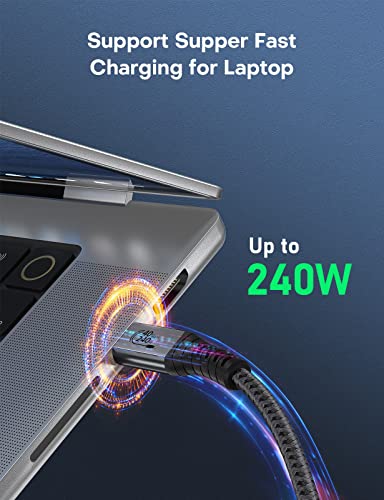 Usb 4 Cable 240W For Thunderbolt Cable, Usb 4 Thunderbolt Cable 40Gb Data Cable Support 240W Fast Charging,8K/5K@60Hz Display,Dual 4K Usb-C Cable For Thunderbolt,Macbook Pro,Ipad Pro,Hub,Dock(3.3Ft) #TOP1