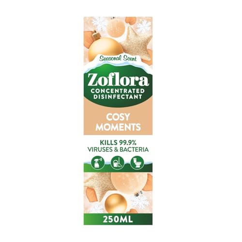 Zoflora Cosy Moments Concentrated Disinfectant Liquid, 1 x 250ml, Warm & Inviting Scent, Antibacterial & Multi-Surface Cleaner, Kills 99.9% of Germs