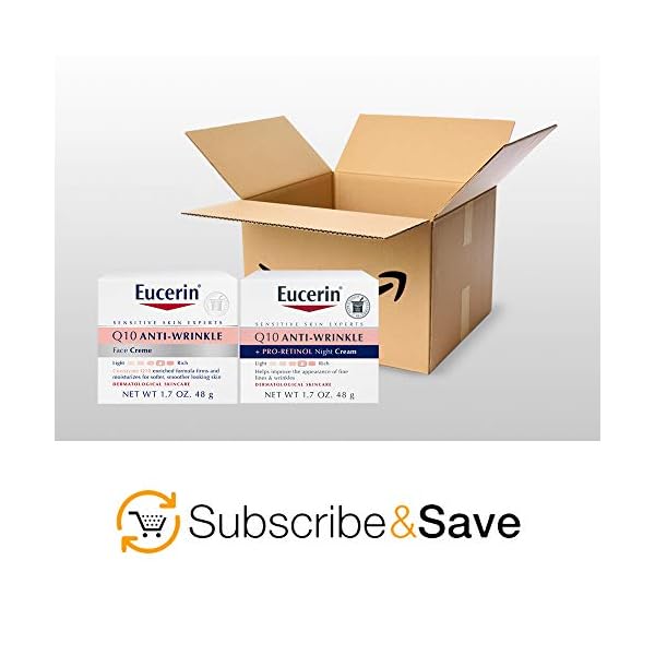 Eucerin-Q10-Anti-Wrinkle-Day-Face-Cream-Night-Cream-17-Oz-2-Pack Eucerin Q10 Anti Wrinkle Skin Care Set, Facial Cream for Sensitive Skin, Q10 Anti Wrinkle Face Cream, 1.7 Oz Jar + Q10 Anti Wrinkle Night Cream with Pro-Retinol, 1.7 Oz Jar