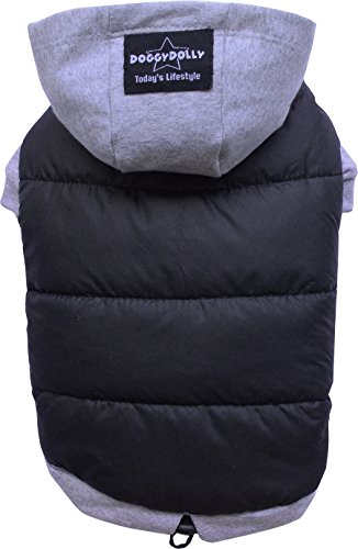 Doggy Dolly FP-W109-XL Mops & Französische Bulldogge Hundemantel & Hundepullover, schwarz-grau, XL Cover