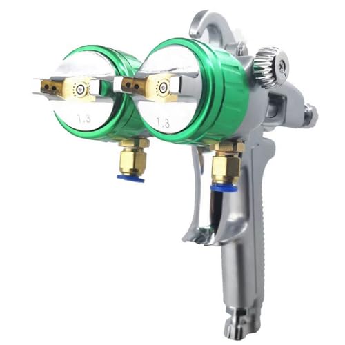 Pistolet natryskowy z podwójną dyszą, pneumatyczna maszyna do malowania 1200 obr./min, podajnik ciśnieniowy, do gładkiego malowania, mechaniczny, elektroniczny (A)
