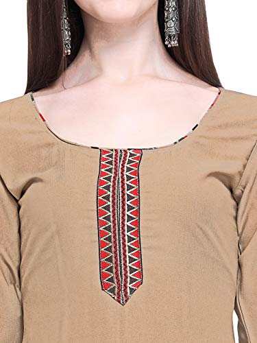Image of KANCHNAR Women's Crepe Dress Material (852D159 Beige One Size)