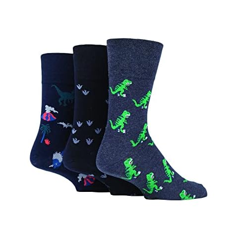 SockShop Gentle Grip Mens Fun Feet Soft Top Novelty Patterned Soft Breathable Cotton Socks Cover
