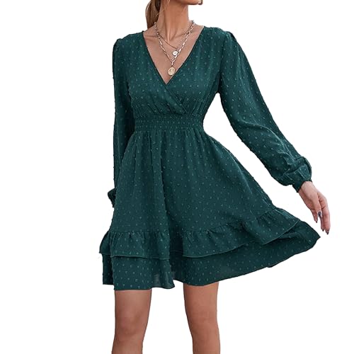 Robe en ligne A ceinturée avec col en V pour sculpter et affiner la silhouette féminine