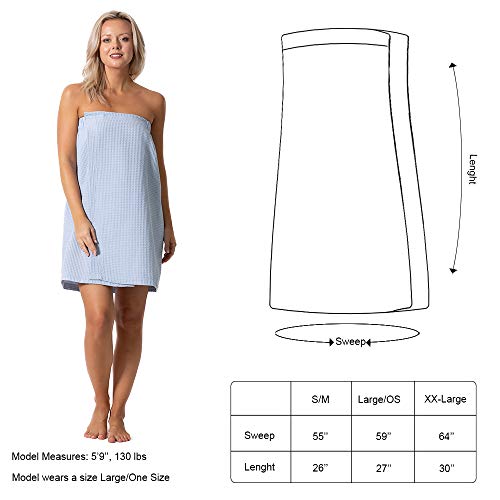 Image of Turkish Linen Women's Waffle Spa Body Wrap with Adjustable Closure