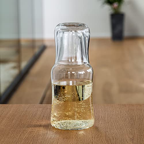 Krosno Water Drinking Night Set| Set Of 2 Pieces | 20.3 And 6.8 Oz | Splendour Collection | Ideal For Home, Restaurant, Events & Parties | Dishwasher Safe #TOP4