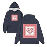 QJDFLL Partnergeschenke Herren Valentinstag Limited Hoodie Kunstdruck Kleines Quadrat Bequemer Casual Sport Pullover Mode Persönlichkeit Liebhaber Muss(Dunkelgrau,XXL)