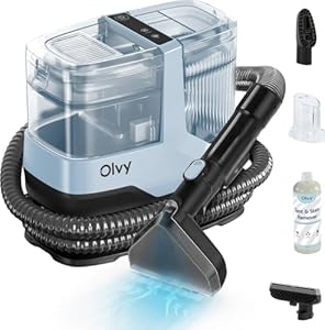 Olvy Teppichreiniger 2.0 - Leistungsstarker 17.000 PA Fleckenentferner mit 1,6m Schlauch, 4m Kabel, Selbstreinigungsfunktion & 500ml Reinigungsmittel - Teppich, Sofa, Matratze & Auto