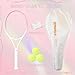 MBFISH Tennis Racket - Super Value Set with Pre-Strung, Comfortable Handle, 27'' Tennis Racquet for Adults, Natural Series Includes 3 Tennis Balls, 2 Overgrips and 1 Tennis Bag Rose Pink 1P