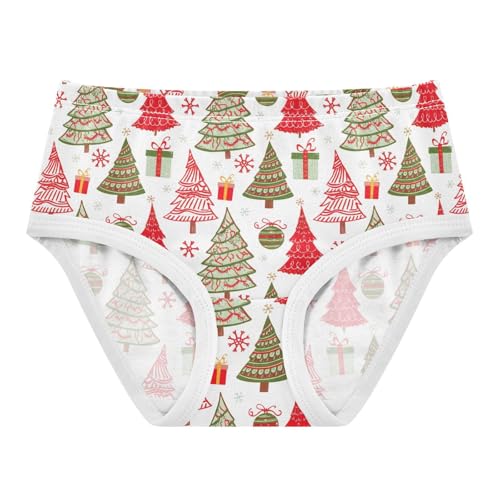 Joisal Cotton Girls Underwear Toddlers Christmas Trees Cartoon Panties for Girl Bright Kids Briefs Undies 2t