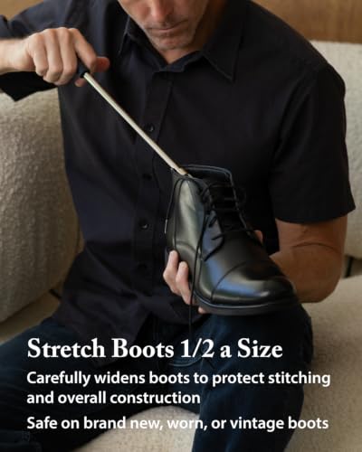 Image of FootFitter Premium Professional Boot Stretcher, Wooden Width Expander | Heavy Duty Wooden Boot Stretcher Expands Width, Adds Targeted Stretch & Bunion Relief on Tight Leather with Metal Spot Plugs