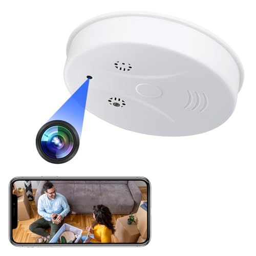 Yadayuki Caméra Espion, 2,4G/5G WiFi Mini Caméra Cachée Détecteur de Fumée, HD 1080P Micro Caméra Espion WiFi, Enregistreur Surveillance sans Fil avec Vision Nocturne Détection de Mouvement