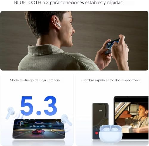 Image of HONOR Choice Earbuds X7i Bluetooth Headphones 40 Hours Duration, 45dB Noise Cancellation Lightweight Wireless Headphones, IP54 Water and Dust Resistant, White