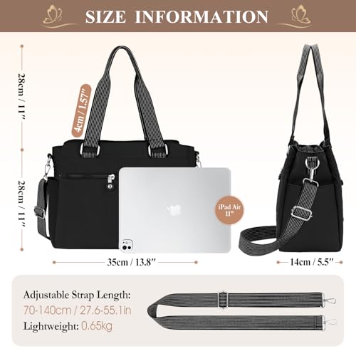 VOBUKE Umhängetasche Damen Groß Tasche Nylon Handtasche Gross mit Vielen Fächern Crossbody Bags Casual Leichte Tote Bag Mittelgroß mit Verstellbar Breitem Schultergurt für Uni, Schule, Shopper