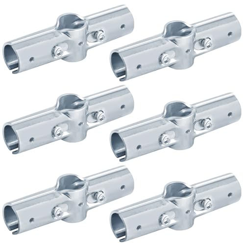 Fanmao 6 Sets 180 Degree Pipe Clamp Cross Connectors, Fits 1' Emt, Structural Pipe Fitting, 3/32' Thick Steel