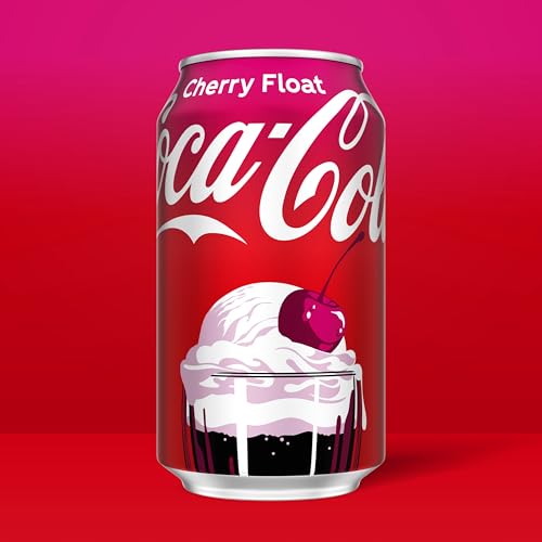 Image of Coca-Cola Cherry Float Fridge Pack Cans, 12 fl oz, 12 Pack | Carbonated drink with creamy vanilla and cherry flavor