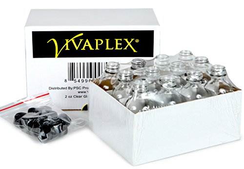 Vivaplex, 12, Clear, 2 Oz Glass Bottles, With Lids #TOP2