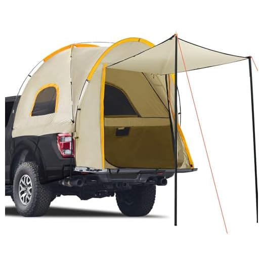 Pickup Truck Tent with Awning Shade,Waterproof PU5000mm Oxford for 6.4-6.7 FT Truck Bed for Camping Travel Outdoor Activities for Chevy Silverado,Dodge Ram,Ford F-Series,GMC Sierra,Titan,Tundra