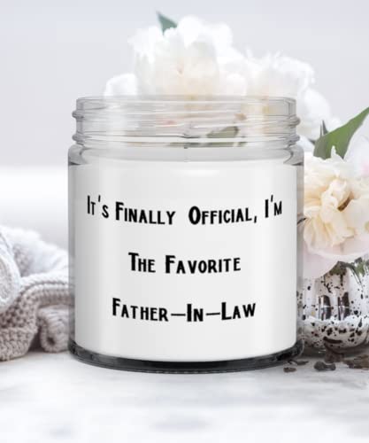 Sarcastic Father-in-law Gifts, It's Finally Official, I'm The Favorite Father-In-Law, Birthday Candle For Father-in-law