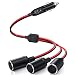 Electop 1 to 3 Motobike Car Cigarette Lighter DC 12V 24V Power Charger Three-Way Female Socket Plug Connector AdapterSocket Splitter Adapter