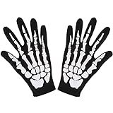Halloween Skeleton Gloves,Unisex Skull Full Finger Gloves,for Costume Cosplay Men Women Kids Accessories