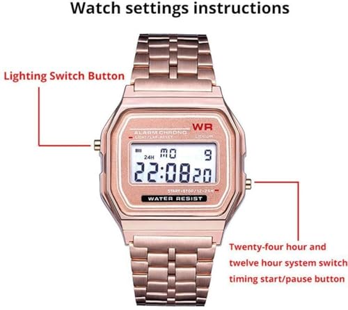 Image of Acnos Brand Digital 4 Colours Vintage Square Dial Unisex WR70ist Watch for Men Women Pack of 1 (WR70)