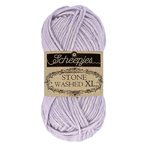 Scheepjes Stone Washed XL Yarn, 50 g, 858 Lilac Quartz, Cotton-Acrylic Blend