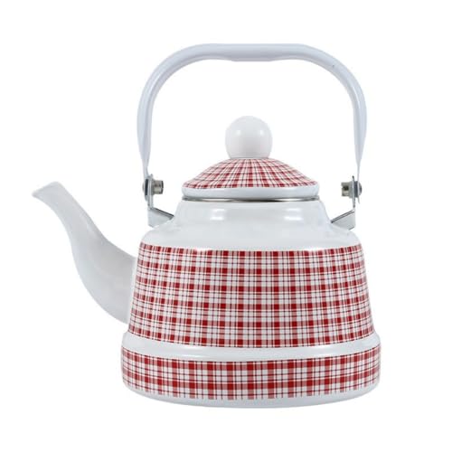TAYOAエナメルケトル、エナメル、おしゃれ、かわいい、軽い、大容量、アウトドア、料理、お湯を沸かす、調理器具、家庭用、お茶ケトル、レトロ (12,1.7L)