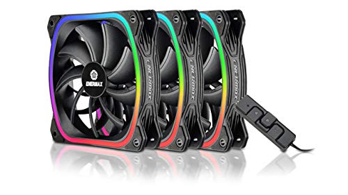 Enermax Squa RGB Ventola da 120mm, illuminazione LED RGB indirizzabili, UCSQARGB12P-BP3 Confezione da 3 unità