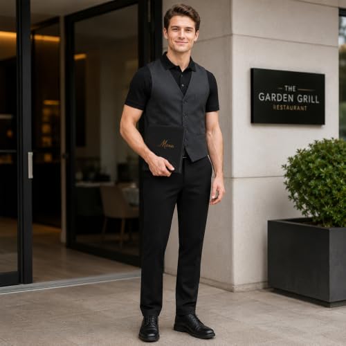 AZoiNM Men's Flat Front Dress Pants Slim Fit Stretch Business Casual Pants by AZoiNM - Used condition - Image 3