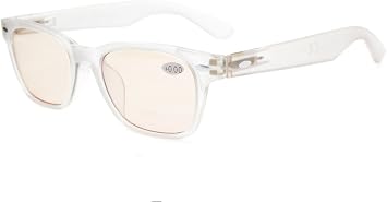 Eyekepper Computer Glasses Comfortable Tinted Lens Computer Eyeglasses,Matte Clear Frame +2.50