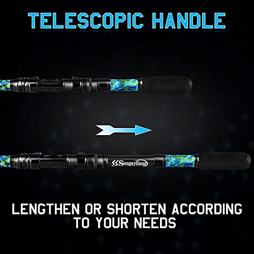 Sougayilang 2021 Angelrute der neuen Generation, Junge Modetarnung Blue Fishing Pole & Luminous Tip Design, Teleskop… – Bild 6
