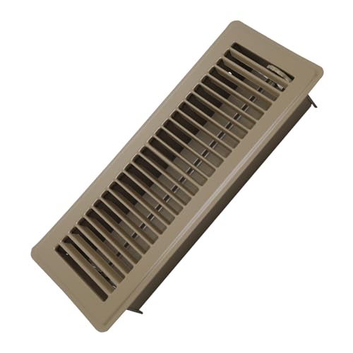 Howeall 4 x 12 Floor Register - Heavy Duty Steel Walkable Floor Vents - Easy Adjust Air Supply Lever - Vent Covers for Home (Brown)