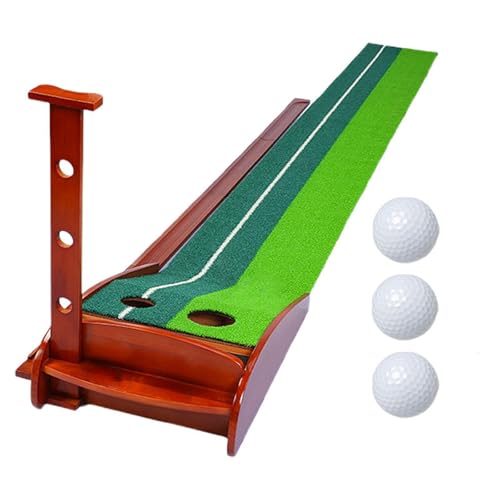 Vaveren Golf Putting Mat with Automatic Ball Return Golfer Gift for Men Golf Equipment Practice Set Putting Green for Backyard Garden