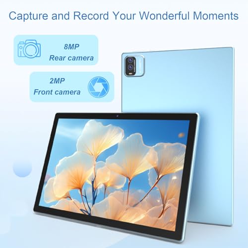 Image of IWEGGO - Android 14 tablet, 10 inch, 8GB RAM+64GB ROM+1TB expandable, 1.8GHz quad-core processor, 2 in 1 tablets with keyboard case and stylus pen, 5G Wifi6, camera