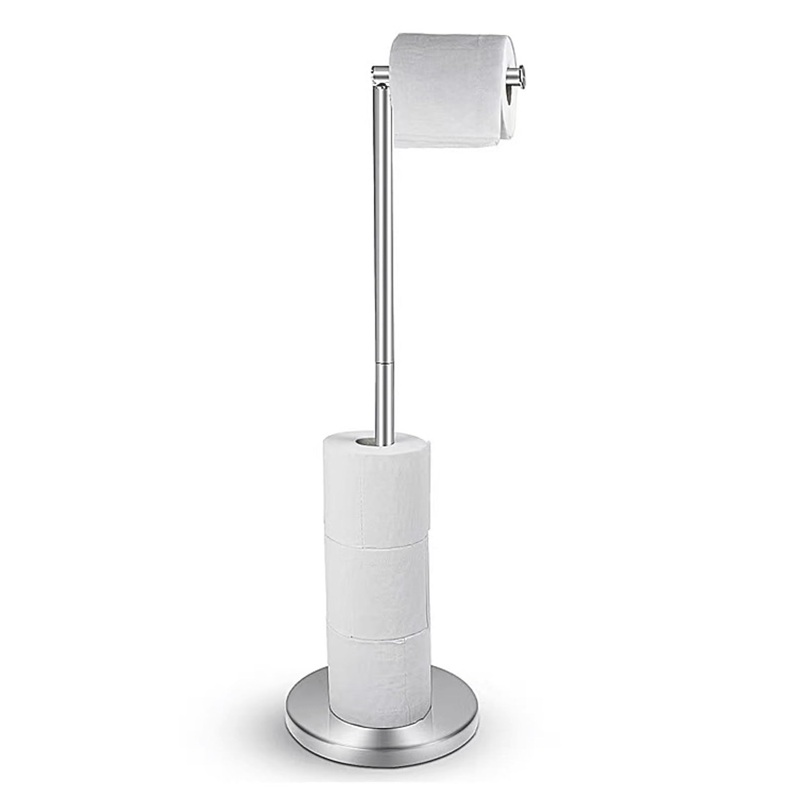 Toilet Paper Holder, Modern Freestanding Tissue Roll Holder for Bathroom, Can Store 4 Rolls of Spare Toilet Paper,Suitable for Bathrooms(White,1PCS)