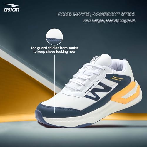 Image of ASIAN Civic-01 Men's Sports Running Shoes | Lightweight Sneakers with Breathable Mesh Upper, Shock-Absorbing Cushion Midsole & Non-Slip Outsole for Running, Walking & Gym