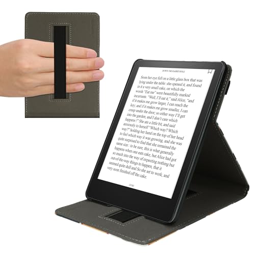kwmobile Hülle kompatibel mit Amazon Kindle Paperwhite 11. Generation 2021 Hülle - Case mit Schlaufe und Ständer - Katzen Orange Schwarz Weiß