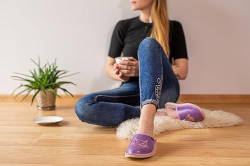 APREGGIO Pantofole Donna Pelle - Confortevole