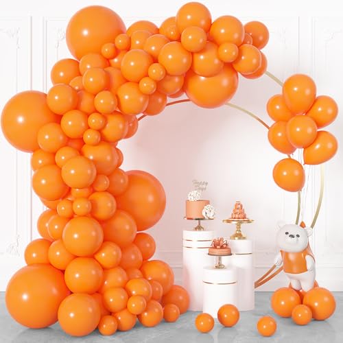 Ouddy Life 164Pcs Orange Balloons Different Sizes 18 12 10 5 - Matte Orange Latex Balloon Garland Arch Kit for Birthday Party Wedding Baby Shower Anniversary Graduation Decorations
