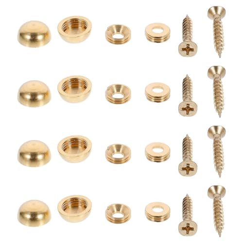 MOTHNUR 16個 加厚純銅ガラス鏡釘 装飾的な家具用木工ネイル 錆びにくい美しいキャップ付き広告板用スクリュー釘