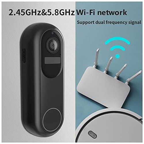 Videocitofono senza fili 1080p con visione notturna, WiFi 2,4 GHz 5 GHz, citofono domestico impermeabile, campanello intelligente per la sicurezza domestica