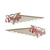 Fuel Gas Tank Emblem Badge Decals Side Stickers for Yamaha Virago XV125 XV250 XV400 XV500 XV535 XV700 XV750 XV920 XV1000 XV1100 (Gold)