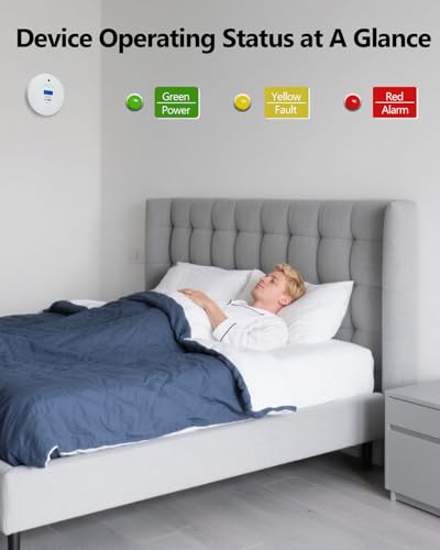 Image of Smoke and Carbon Monoxide Detector, Kttrey 10-Year Battery Operated Combination Smoke Alarm and CO Monitor with Digital Display and LEDs, Portable Detector