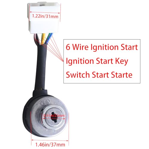 TKCBCD 6 Wire Ignition Start Ignition Start Key Switch Start Starter for 2.5-6.5KW 188F Gas Generator Car Boat Bike Tractor Trailer with 2 Key