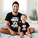 Imagen de Evyre Regalo Camiseta día del Padre Personalizada Nombre Primer Conjunto Familia Papa papá Hijo Pack Original Divertido Bebe Body Infantil brindis Father Amor Brindis