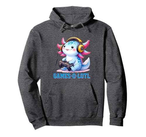 Axolotl Games-O-Lotl Lustiger Spruch Gaming Gamer Axolotl Pullover Hoodie