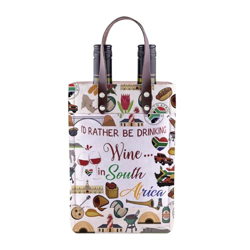 UJIMS South America Wine Bag Wine Tasting Party Gift Wine Lovers Tote Bag South America Travel Souvenirs (SouthAfricawineBag)