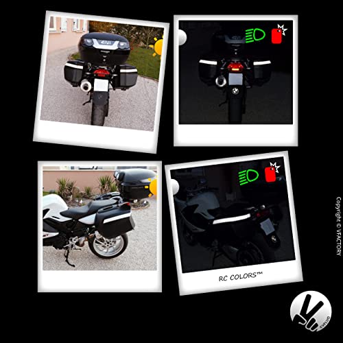 Vfluo - Reflective Sticker Sheet For Bike, Motorcycle, Scooter, Helmets, Stroller/Multi-Use - Diy Adhesive Board - 3M Technology - High Visibility - Discreet - Optimised Adhesion #TOP6
