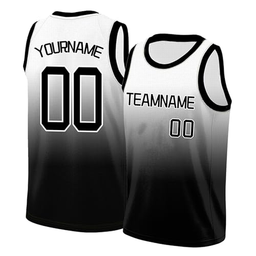 Image of Custom Basketball Jersey for Men - Personalized Name & Number, Embroidered or Printed, Athletic Shirt for Kids, Boys & Youth